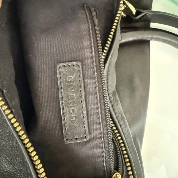 Givenchy Black Aged Leather Pandora Large Satchel Handbag Gold HW - Picture 5 of 16
